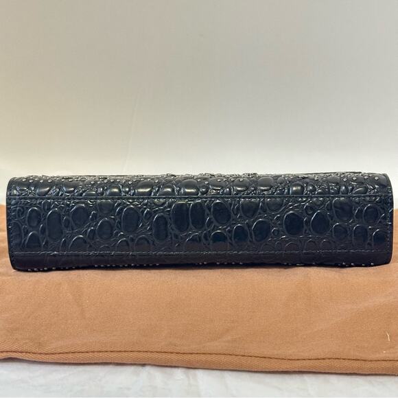 Alaia Crocodile Embossed Studded Leather Pochette Clutch Bag - Picture 6 of 10